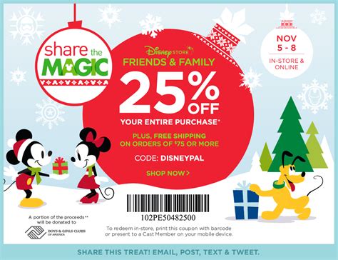 25% off at Disney Store, or online via promo code DISNEYPAL | Disney ...