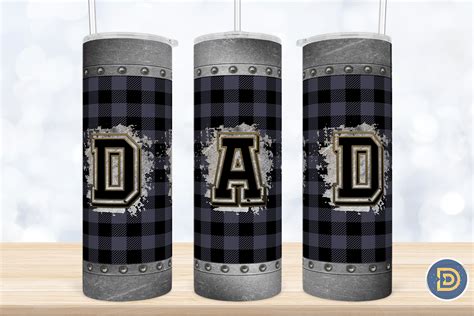 Dad Plaid Steel Oz Tumbler Designs Graphic By Drizzle Designs