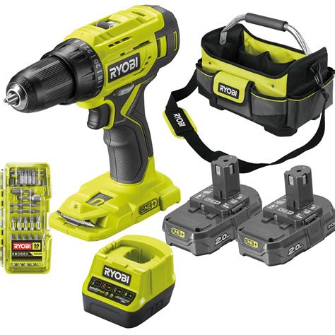 RYOBI ZESTAW WIERTARKA WKRĘTARKA 18V ONE R18DD4 220OTA55 2x2Ah BITY