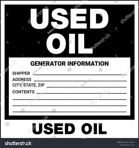 Container Hazardous Standard Label Marking Used Stock Vector (Royalty ...