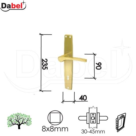 Kvaka šild za vrata MITO S Mat Hr 8x8 90mm Klj DBP3 Dabel