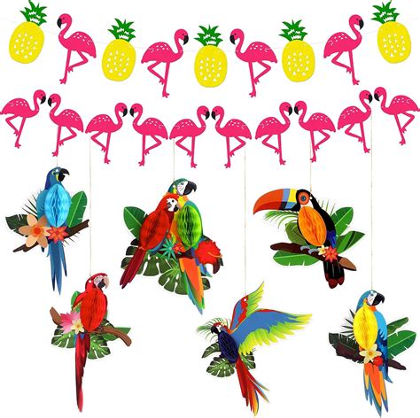 Amazon Tropical Birds Honeycomb Cutouts Pack Of Tropical