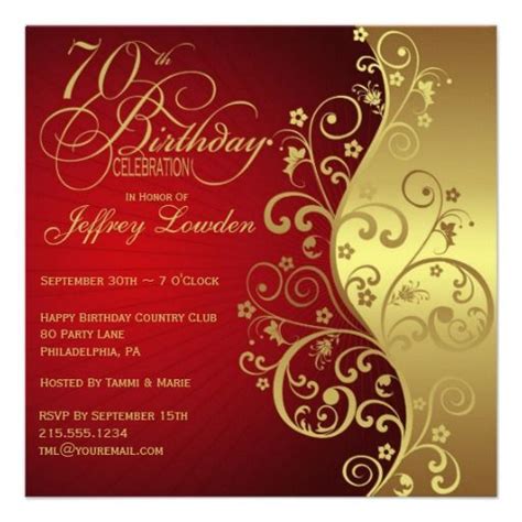 20 best 70Th Birthday Party Invitations images on Pinterest | 70th ...