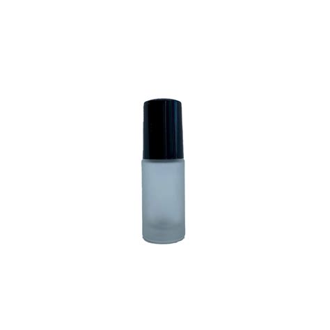 Petra 5ml Frosted Glass Bottle With Roller Ball And Black Cap PetraPack