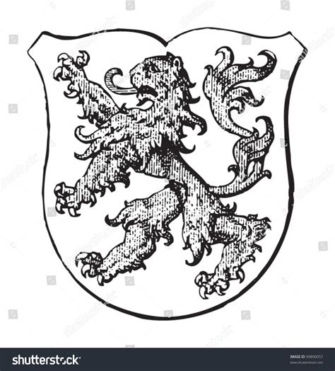 Braunschweig Coat Of Arms City In Germany Vintage Illustration From