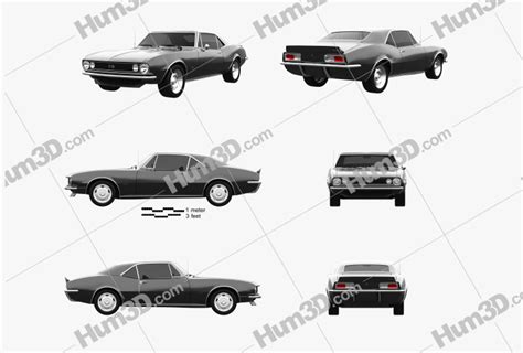 Chevrolet Camaro Ss 1967 Blueprint Template