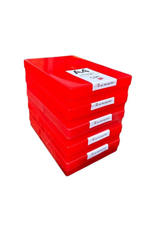 Red Opaque A4 Plastic Craft Storage Box The Craft Outlet Store