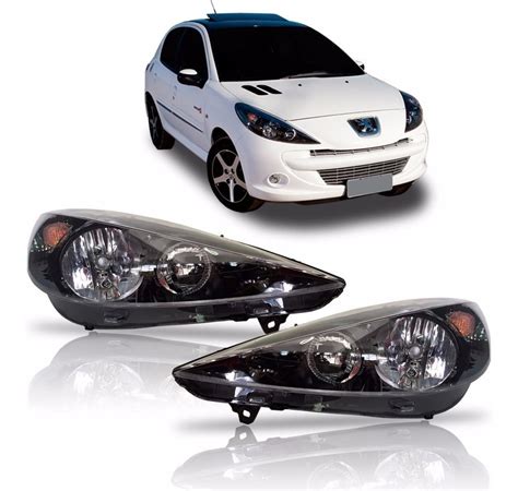 Par Farol Peugeot 207 2009 10 11 2012 13 14 15 Mascara Negra R 759