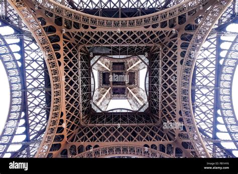 A View From The Bottom Under Eiffel Tower Stock Photo Alamy