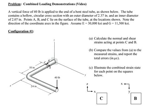 Solved Problem Combined Loading Demonstrations Video A Vertical Force Of 40 Lb Is Applied To