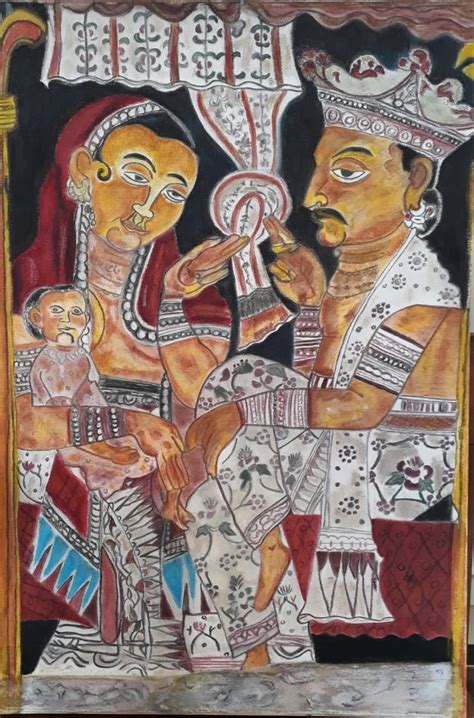 Traditional mural painting Painting by Waruni Karunaratne
