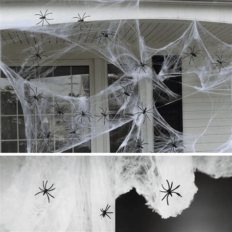 Sqft Spider Webs With Fake Spiders Halloween Decoration Super