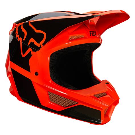 Casco De Motocross Fox V1 REVN FLUO ORANGE GLOSSY 2021 Cascos Off