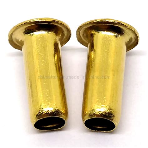 Double Cap Rivet Solid Copper Brass Tubular Rivets For Pcb Fastener Tubular Rivet And Hollow