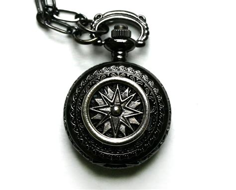 Compass Pocket Watch Necklace - Etsy