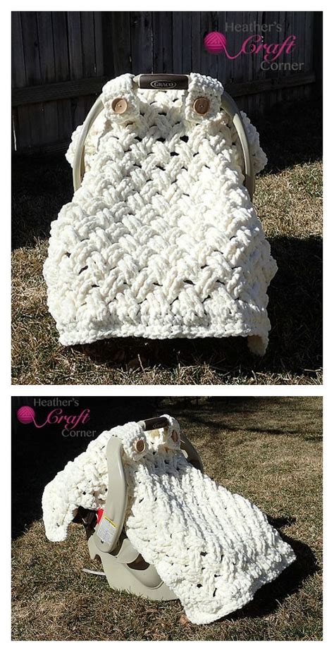 Crochet Baby Car Seat Blanket Free Pattern - Velcromag