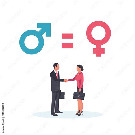 Vecteur Stock Gender Equality Concept Business People Man And Woman