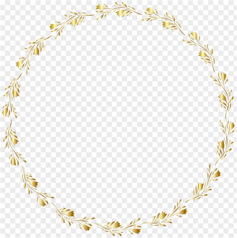 Gold Round Floral Border Transparent Clip Art Image Yellow Product