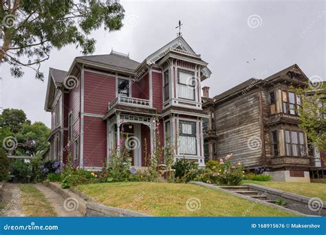 Historic Victorian House In The Streets Of Los Angeles California Usa