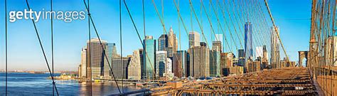 Panorama of Brooklyn Bridge Lower Manhattan New York City 이미지