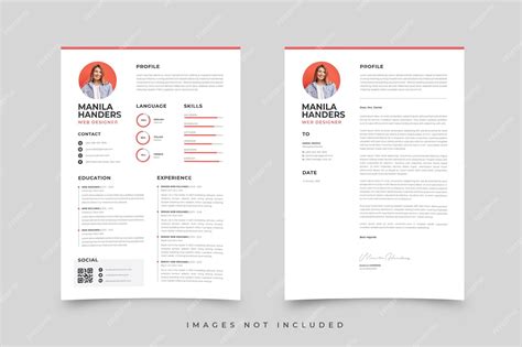 Premium Vector Cv Resume Template