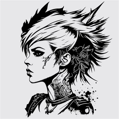 Premium Vector Punk Girl Illustrations Fierce Attitude Of Rebel With A Cause