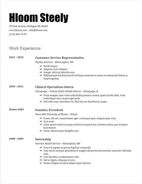 Google docs resume template - maindeal