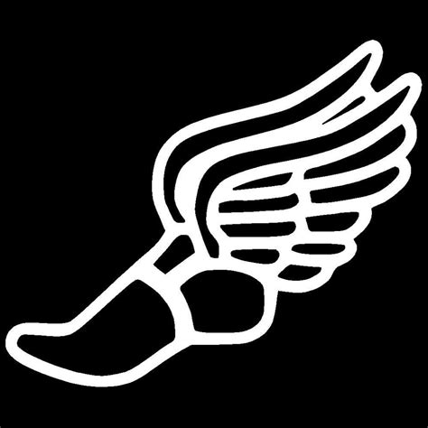 Running Shoe With Wings Logo Gender Symbols Black And White