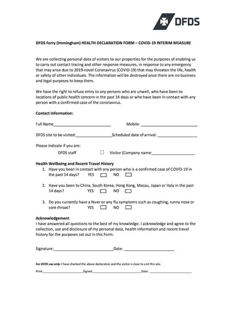 Health Declaration Form Complete With Ease Airslate Signnow