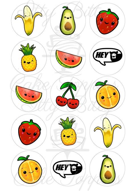 Hey Bear Sensory Fruit Edible Cupcake / Cookie Toppers - Itty Bitty ...