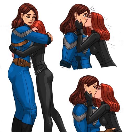 Two Women Are Hugging Each Other And One Is Dressed As Captain America