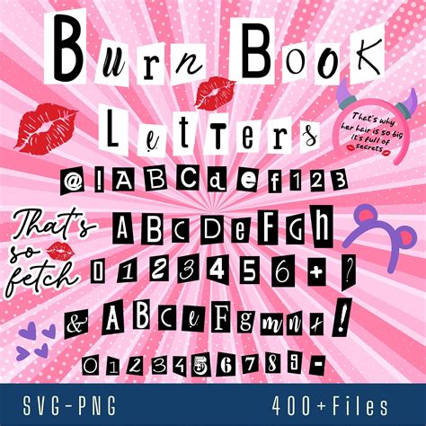 Burn Book Alphabet Svg Dxf Burn Book Letters Svg Mean Girls Inspired