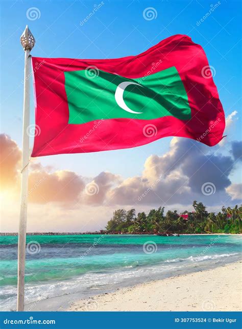 Maldives Flag stock illustration. Illustration of green - 307753524