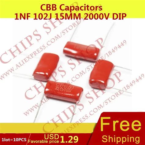 1LOT 10PCS CBB Capacitors 1nF 102J 15MM 2000V DIP 1000pF Capacitor 1nf