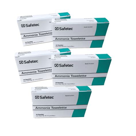 Safetec Ammonia Inhalant Towelettes First Aid Total Per Box