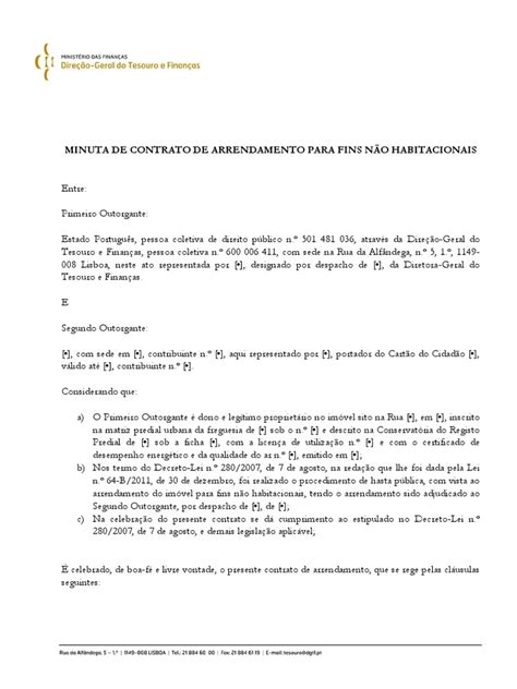 Minuta De Contrato De Arrendamento Hastapublica Lei Das Obrigações Leasing