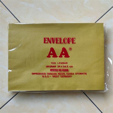 Jual Amplop Coklat Aa Lembar Ukuran Kwarto Folio F Map A