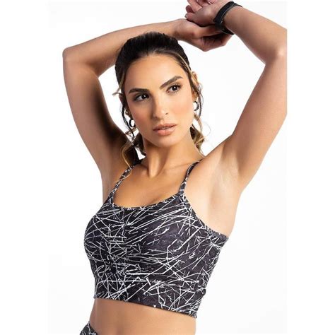 Top Fitness Belifit Estampa Cores Vivas Alta Sustentação Feminino