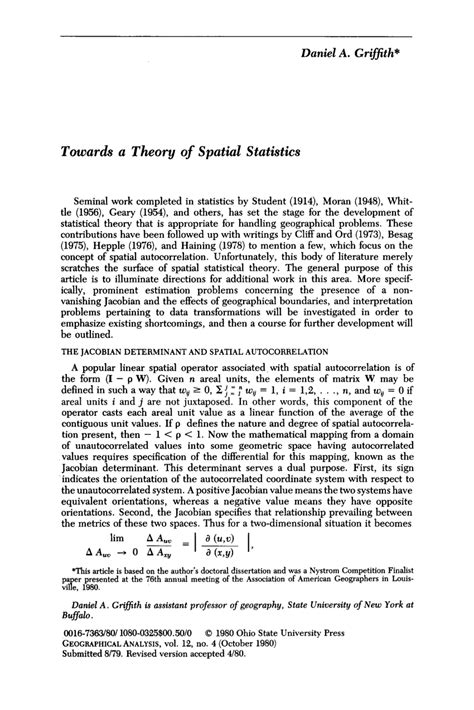 PDF Toward A Theory Of Spatial Statistics