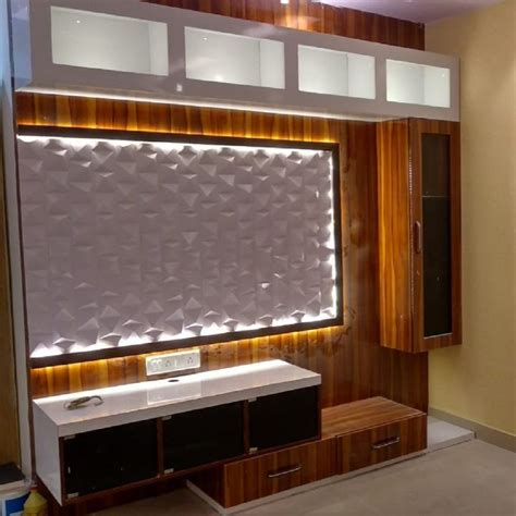 Plywood Glossy Wall Mounted Tv Unit At Rs Sq Ft Tv Wood Panel In