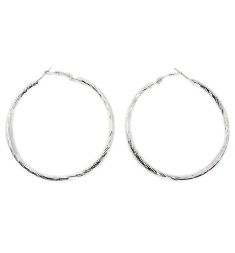 Textured Round Hoop Earrings Martinuzzi Accessories