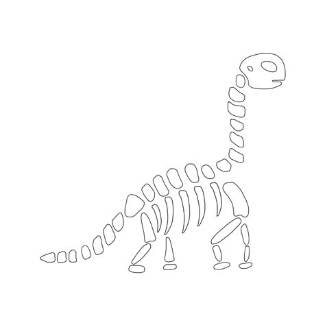 Hand Drawn Cartoon World Museum Day Diplodocus Skeleton Specimen ...