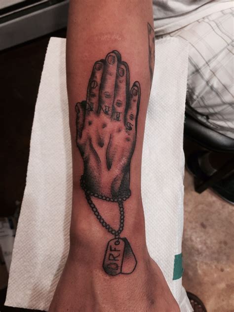 Black And Gray Praying Hands Tattoo Hand Tattoos Praying Hands