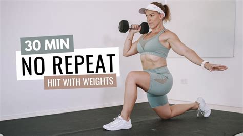 30 MIN NO REPEAT HIIT With Weights For Fat Burn Cardio Burn 209