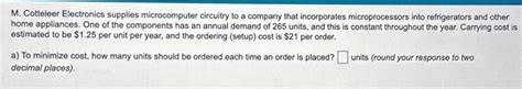 Solved M Cotteleer Electronics Supplies Microcomputer Chegg