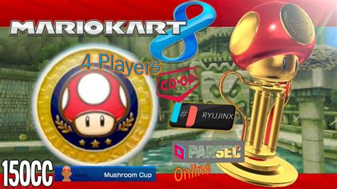 Mario Kart 8 Deluxe Mushroom Cup Ryujinx PC Parsec 4 Player Co Op