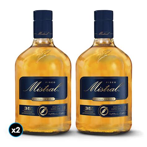 Boozcl Pack Mistral 35° N°2 2x Pisco Mistral Añejado 1 Litro 35º Alc