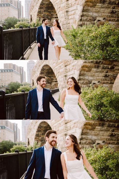 Golden Hour Stone Arch Bridge Engagement Session Minneapolis