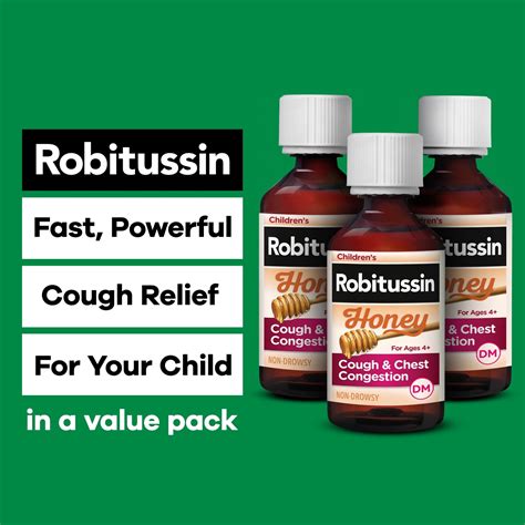 Children's Robitussin Kids Cough Congestion DM and Cold Medicine, Hone ...