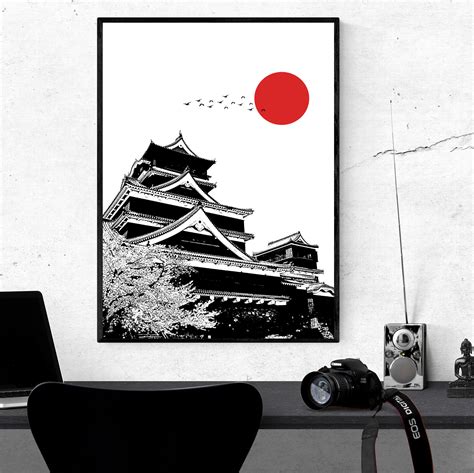 Japanese Modern Wall Art Set Of 4 Prints Japan Minimalist | Etsy